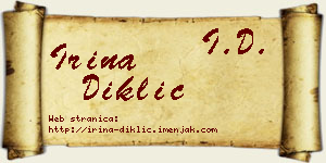 Irina Diklić vizit kartica